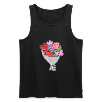 flower bouquet flowers symbol plant - Men's Premium Organic Tank Top - black - Front - Michal (187cm)