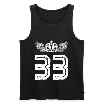 33 Couronne numérique - Débardeur bio Premium Homme - noir - Devant - Michal (187cm)
