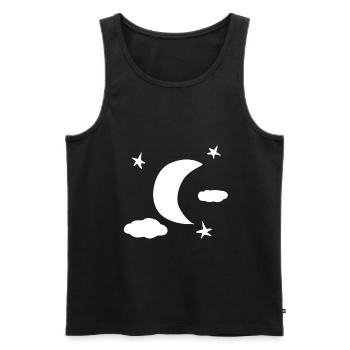 sterne mond nacht himmel simpel - Männer Premium Bio Tank Top - Schwarz - Vorne - Michal (187cm)