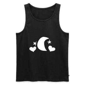 hearts love stars moon symbol - Men's Premium Organic Tank Top - black - Front - AI Model Male 178 light (178cm)