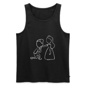 prince princesse amoureux du mariage dessin animé - Débardeur bio Premium Homme - noir - Devant - Michal (187cm)