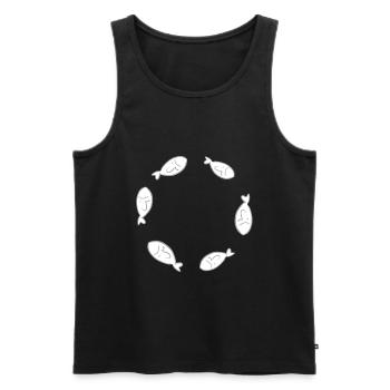 cercle poisson poisson nagent militants des droits des animaux - Débardeur bio Premium Homme - noir - Devant - AI Model Male 178 light (178cm)