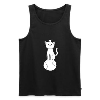 earth world planet cat animal climate protection - Men's Premium Organic Tank Top - black - Front - Michal (187cm)