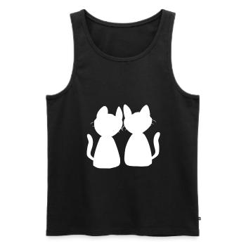 Chats Amis Animaux Symbole Chat Amour - Débardeur bio Premium Homme - noir - Devant - AI Model Male 178 light (178cm)