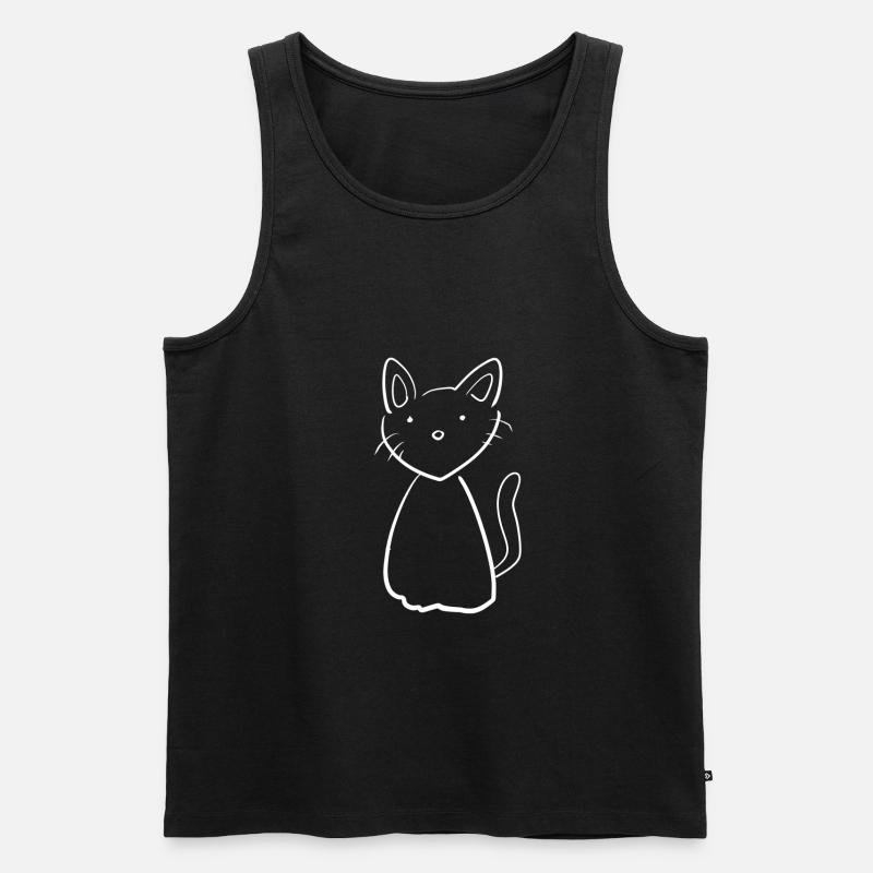 Katze Symbol Tier einfach - Männer Premium Bio Tank Top - Schwarz