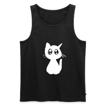 Katze Tiere süß Haustier klein kawaii - Männer Premium Bio Tank Top - Schwarz - Vorne - AI Model Male 178 light (178cm)