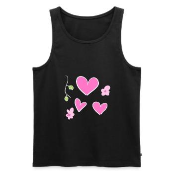 Herzen Symbol Ast Natur - Männer Premium Bio Tank Top - Schwarz - Vorne - Michal (187cm)