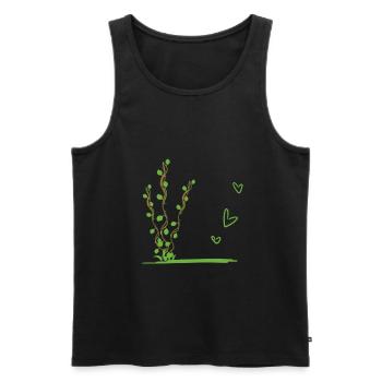 Feuilles du symbole de la nature végétale - Débardeur bio Premium Homme - noir - Devant - AI Model Male 178 light (178cm)