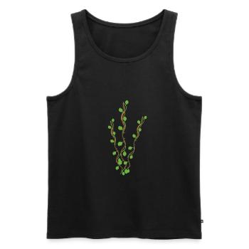 Symbole de la plante Nature Branches Feuilles - Débardeur bio Premium Homme - noir - Devant - Michal (187cm)