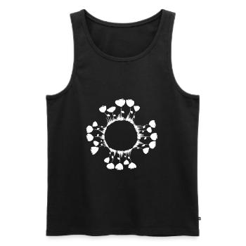 cercle de fleurs naturelles roses - Débardeur bio Premium Homme - noir - Devant - Michal (187cm)