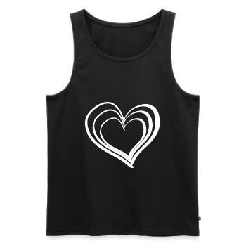 dear heart symbol - Men's Premium Organic Tank Top - black - Front - Michal (187cm)