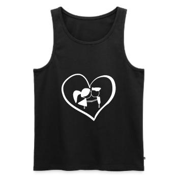 herz symbol liebespaar - Männer Premium Bio Tank Top - Schwarz - Vorne - Michal (187cm)