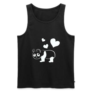 Panda Bär tier Herzen - Männer Premium Bio Tank Top - Schwarz - Vorne - AI Model Male 178 light (178cm)