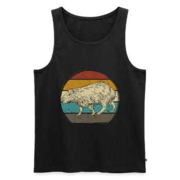 Capybara Wasserschwein retro Nagetier Tier lustig - Männer Premium Bio Tank Top - Schwarz - Vorne - AI Model Male 178 light (178cm)