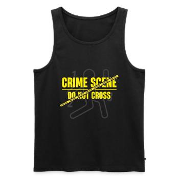 Tatort-do-not-cross-krimi-party-outfit - Männer Premium Bio Tank Top - Schwarz - Vorne - AI Model Male 178 light (178cm)