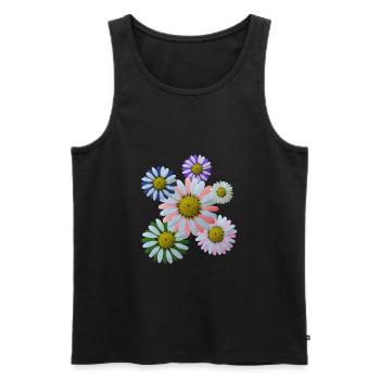 Fleur, Fleur, Fleurs, Fleur, Floral - Débardeur bio Premium Homme - noir - Devant - AI Model Male 178 light (178cm)