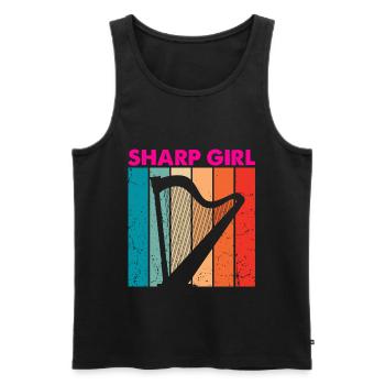 Harp design for harpist and harp player - Men's Premium Organic Tank Top - black - Front - Michal (187cm)