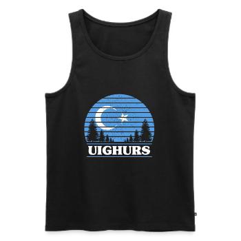 Ouïghours - Débardeur bio Premium Homme - noir - Devant - Michal (187cm)