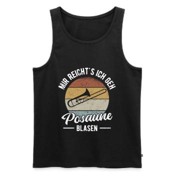 Posaunist Musiker Posaune Orchester Blasmusik - Männer Premium Bio Tank Top - Schwarz - Vorne - Michal (187cm)