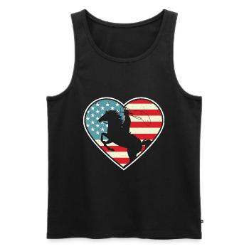 Western Riding Rodeo USA Horse Cowboy Gift - Men's Premium Organic Tank Top - black - Front - AI Model Male 178 light (178cm)