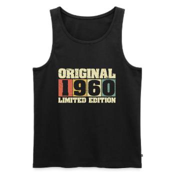 1960 Original Vintage Rétro Anniversaire - Débardeur bio Premium Homme - noir - Devant - Michal (187cm)