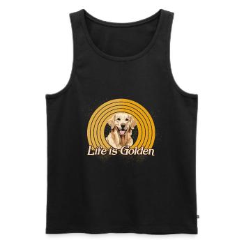 Golden Retriever Labrador La vie du chien est en or - Débardeur bio Premium Homme - noir - Devant - Michal (187cm)