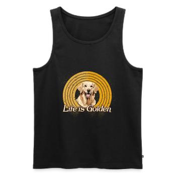 Golden Retriever Labrador La vie du chien est en or - Débardeur bio Premium Homme - noir - Devant - Michal (187cm)