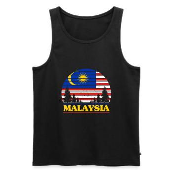 Malaysia - Männer Premium Bio Tank Top - Schwarz - Vorne - AI Model Male 178 light (178cm)