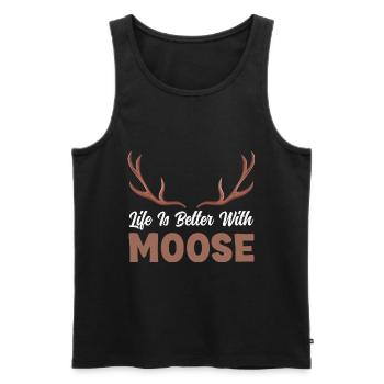 Life is better with moose! Funny moose saying - Men's Premium Organic Tank Top - black - Front - AI Model Male 178 light (178cm)