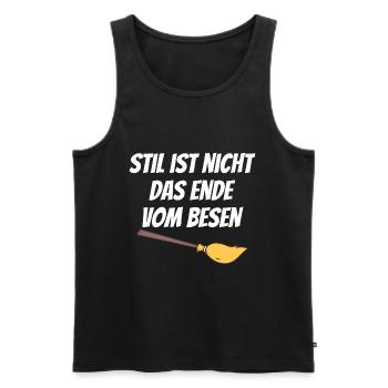 Style is not the end of the broom - Men's Premium Organic Tank Top - black - Front - Michal (187cm)