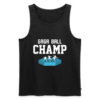 Gaga Ball Champ Wins Every Game - Men's Premium Organic Tank Top - black - Front - AI Model Male 178 light (178cm)