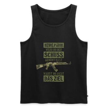 SOLDAT BUNDESWEHR BUND MG MASCHINENGEWEHR - Männer Premium Bio Tank Top - Schwarz - Vorne - AI Model Male 178 light (178cm)