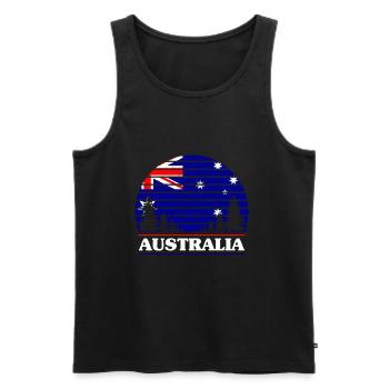 Australien - Männer Premium Bio Tank Top - Schwarz - Vorne - AI Model Male 178 light (178cm)