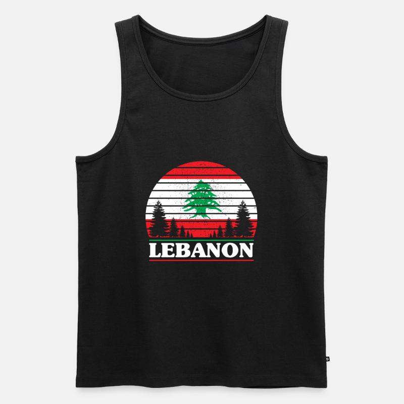 Libanon - Männer Premium Bio Tank Top - Schwarz