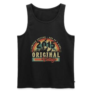 2015 Birthday born in 2015 Retro Vintage - Men's Premium Organic Tank Top - black - Front - AI Model Male 178 light (178cm)