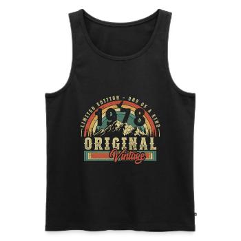 1978 Birthday born in 1978 Retro Vintage - Men's Premium Organic Tank Top - black - Front - Michal (187cm)