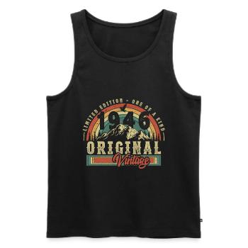 1946 Birthday Born in 1946 Retro Vintage - Men's Premium Organic Tank Top - black - Front - Michal (187cm)