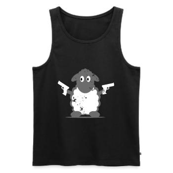 Schaf Polizist Geschenkidee - Männer Premium Bio Tank Top - Schwarz - Vorne - AI Model Male 178 light (178cm)