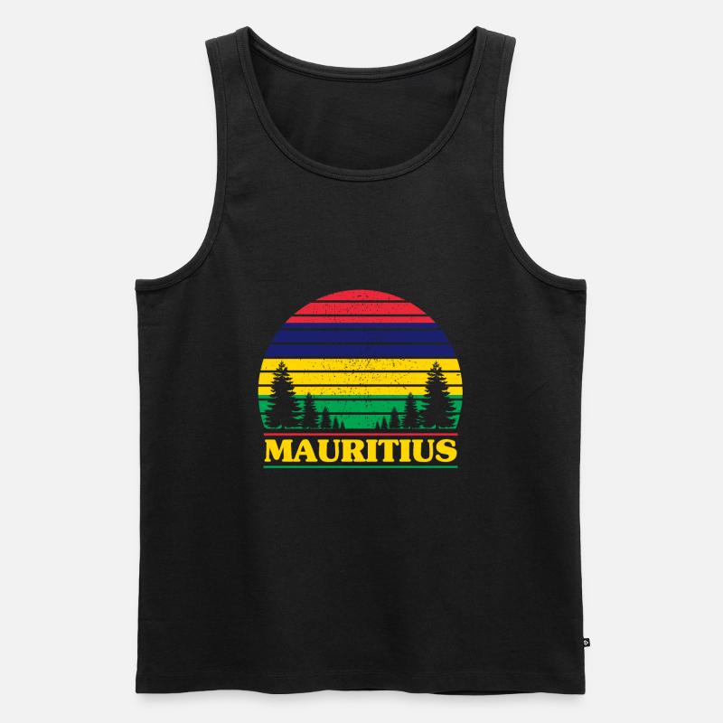 Mauritius - Männer Premium Bio Tank Top - Schwarz