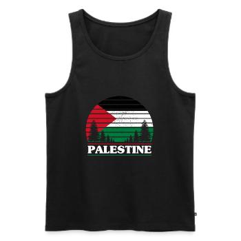 Palestine - Débardeur bio Premium Homme - noir - Devant - Michal (187cm)