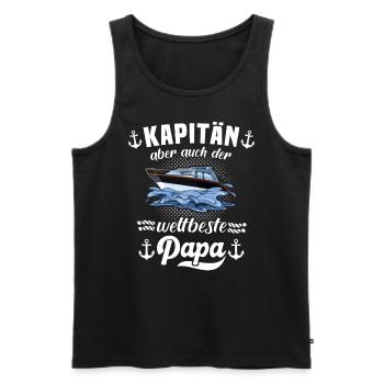 Kapitän Papa Boot Motorboot - Männer Premium Bio Tank Top - Schwarz - Vorne - AI Model Male 178 light (178cm)