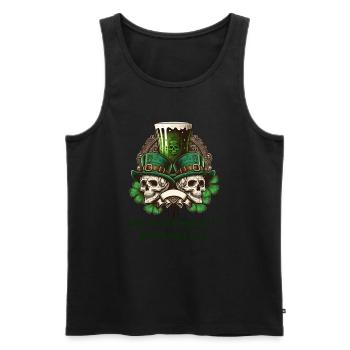 Crâne irlandais Irlande Trèfle vert Saint-Patrick - Débardeur bio Premium Homme - noir - Devant - Michal (187cm)