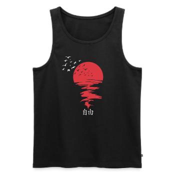 Sun Birds Japan Freedom - Men's Premium Organic Tank Top - black - Front - Michal (187cm)