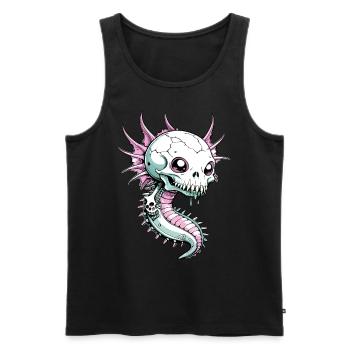 Axolotl Skull // Skull Amphibian FS0026 - Men's Premium Organic Tank Top - black - Front - AI Model Male 178 light (178cm)