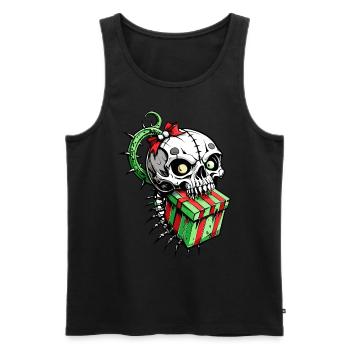 Cadeau de Noël tête de mort // Totenkopf Geschenk FS0059 - Débardeur bio Premium Homme - noir - Devant - Michal (187cm)