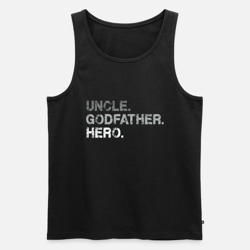 Onkel Pate Geschenk Held Geschenk für Onkel oder Bruder - Männer Premium Bio Tank Top - Schwarz