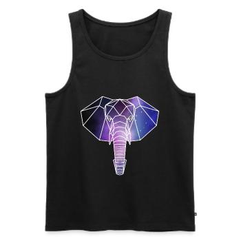 Geometrischer Elefant | Low Poly Galaxie Wildtier - Männer Premium Bio Tank Top - Schwarz - Vorne - Michal (187cm)