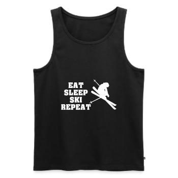 EAT SLEEP SKI REPEAT - Men's Premium Organic Tank Top - black - Front - AI Model Male 178 light (178cm)