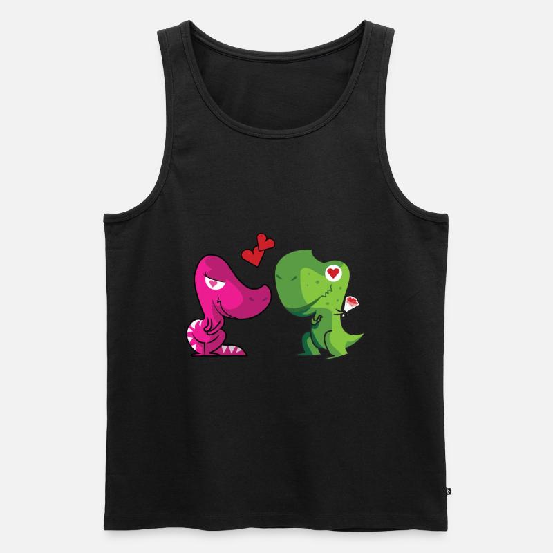 dinosaurier paar verliebt - Männer Premium Bio Tank Top - undefined