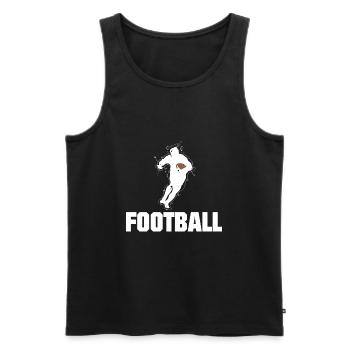 FOOTBALL - Men's Premium Organic Tank Top - black - Front - AI Model Male 178 light (178cm)
